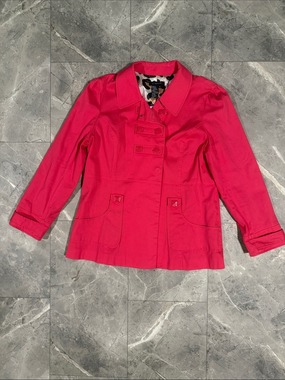 3/$45. Women’s Pink Short Trench Jacket